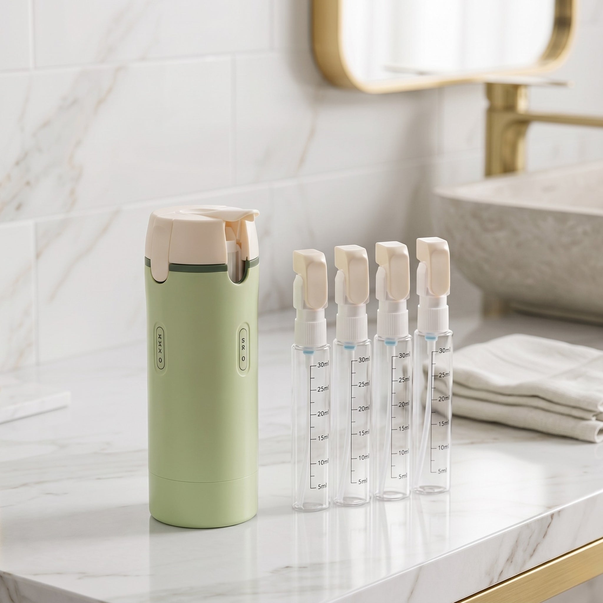Trippio Pocket System Zestaw Podróżny 4 w 1 z Dozownikami 30ml